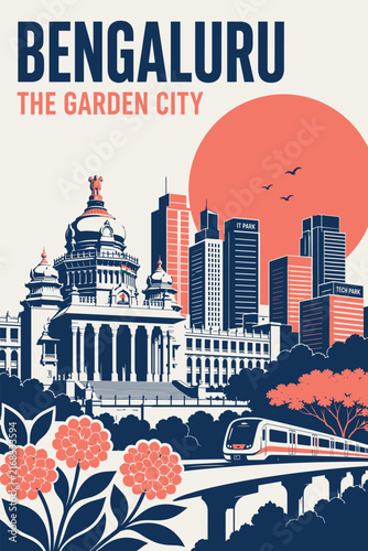 Bengaluru: The Garden City - Travel Poster Illustration
