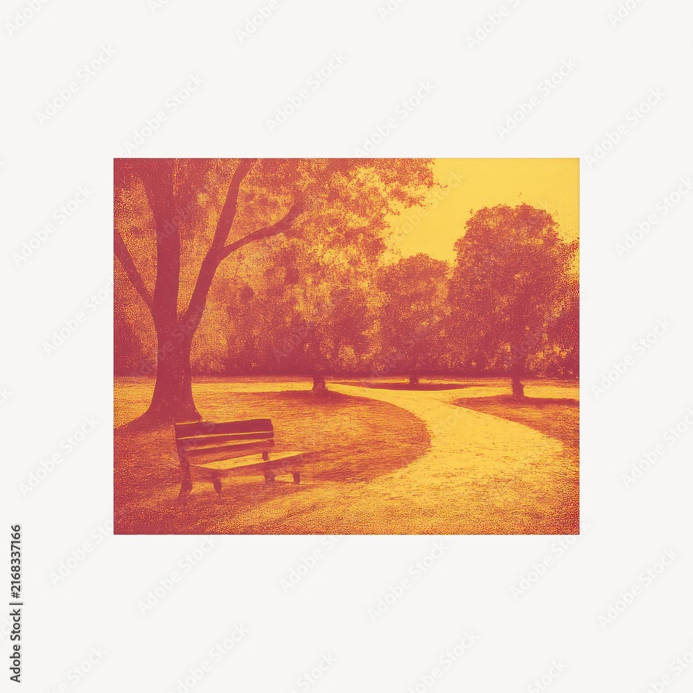 Fototapeta premium Serene park path illustration