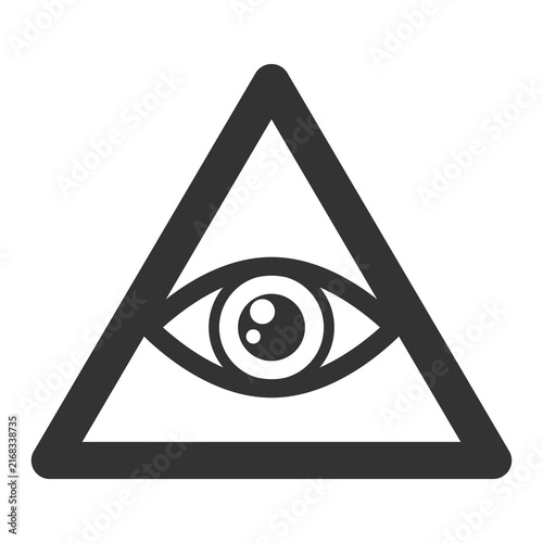 Canvastavla All seeing eye pyramid symbol icon isolated on transparent background