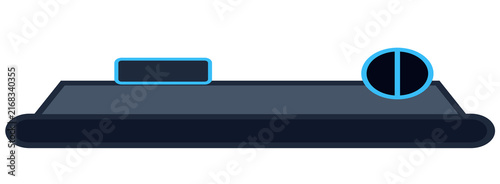 Bild auf Leinwand Tactical military futuristic hovercraft vehicle flat design