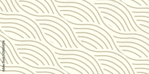 Yellow instant noodle, pasta and spaghetti texture with geometric wavy lines. Ramen, pasta vector pattern. Background abstract food illustration