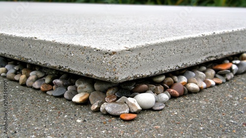 Pebbles and Rocks on a Concrete Pavement