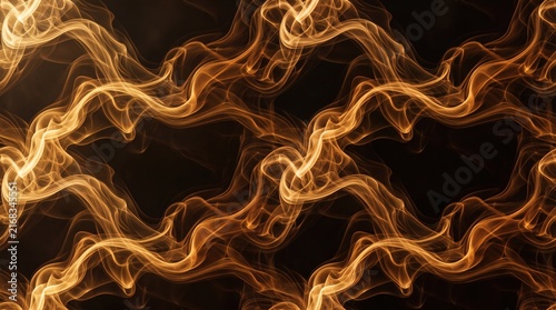 Gold Wavy Light Streaks Dark - High Quality Stock Photo