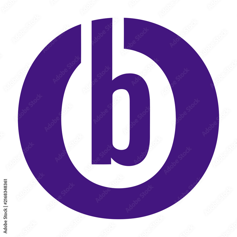 Obraz premium Purple Letter B Logo Inside A Circle Emblem Minimalist Modern Corporate Identity