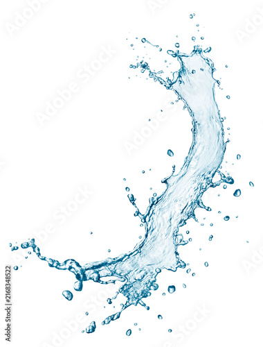 Flowing water splash isolated