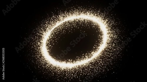 Golden Ring of Sparkles with Cinematic Motion During Celebration
