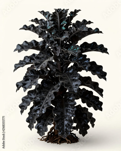 Silhouette of Tree and Plant Vector Illustration for Minimalist Botanical Nature Design Background