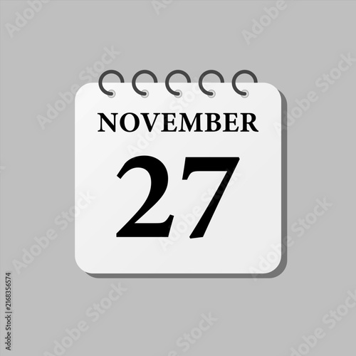Icon page calendar day - 27 November
