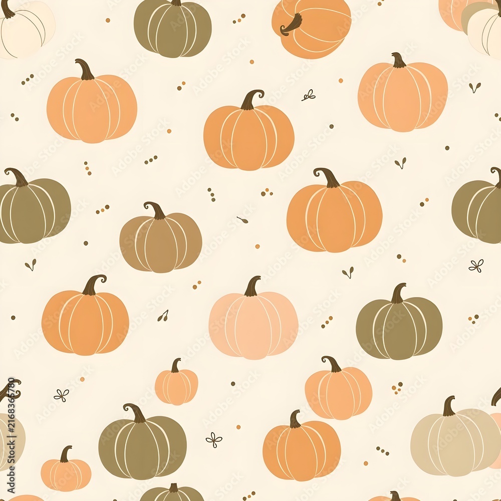 seamless pattern with pumpkins background