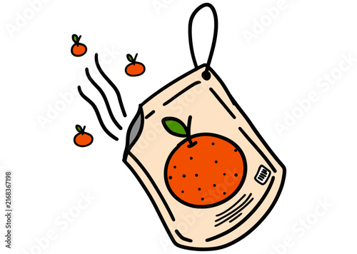 Citrus-scented hanging room air freshener
