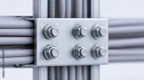 High-Quality Isolated View of a Metal Cable Tray Support with Intersection for Industrial and Architectural Applications