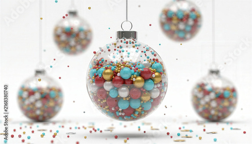 Christmas ornaments with colorful spheres
