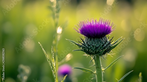 Common thistle cirsium vulgare a weed grows in the wild