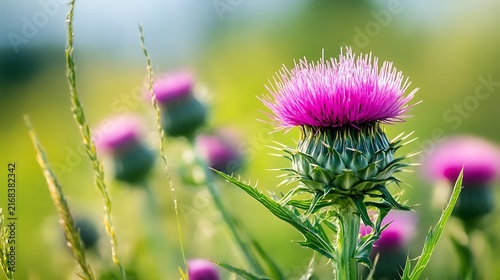Common thistle cirsium vulgare a weed grows in the wild