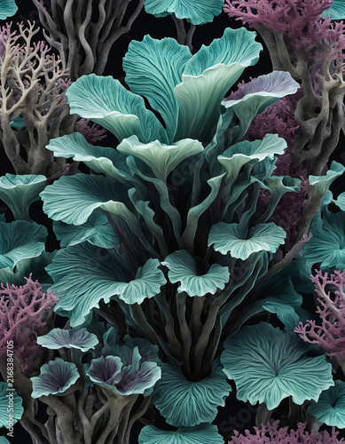 Red Purple Cabbage Growing in a Fresh Garden with Lush Green Leaves and Natural Vegetable Farming Background