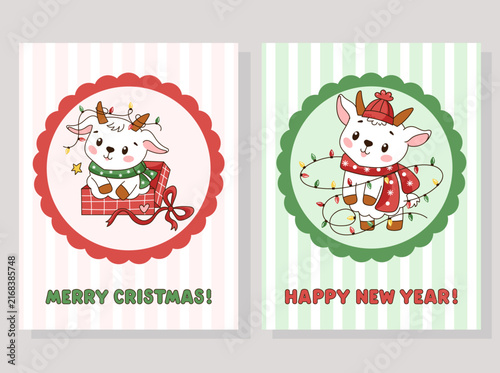 Set of New Year cards