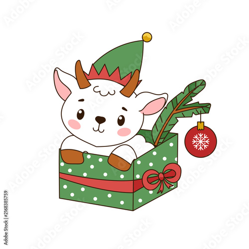 Funny goat New Year illustration