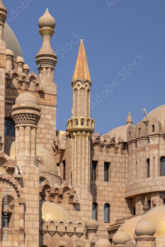 Al Sahaba Mosque, majestic unique Islamic temple in city center Old Market, Sharm el Sheikh, Egypt