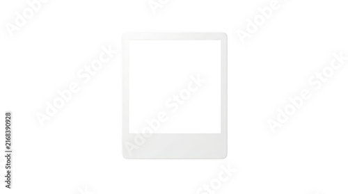 Empty vintage instant photo frame with blank space isolated on transparent background