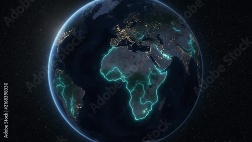 Glowing Rivers of Earth with Dam Points from Space Water Geopolitics Concept