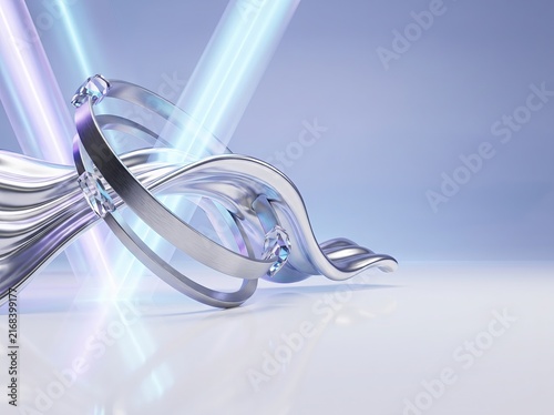 Space Age Metal Art, Elegant Metal Art with Modern Light Effects
