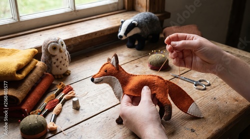 Handmade Felt Fox Crafting Process