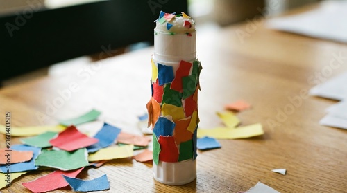 Colorful Craft Stick with Paper Confetti Decoration