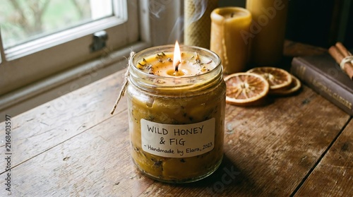 Homemade Candle with Wild Honey and Fig Scent