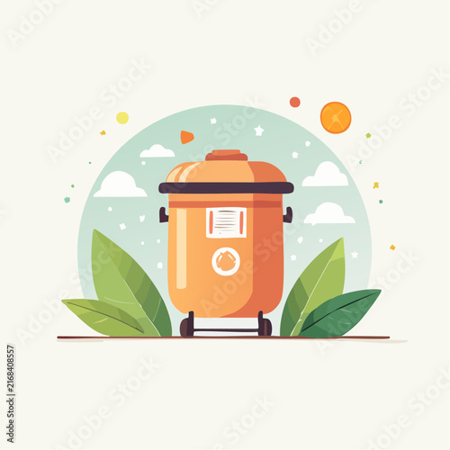 Conteneur écologique pour compost et recyclage avec éléments naturels