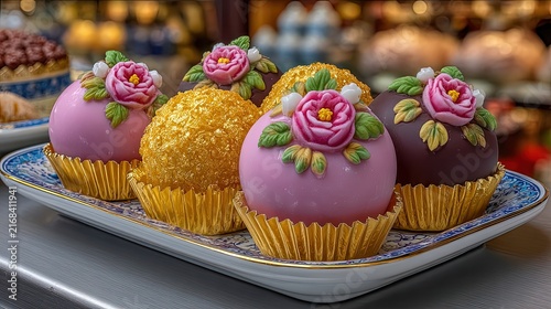 Beautiful Confectionery Display with Floral Decorations