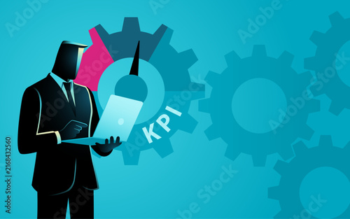 Business Process and KPI Performance Concept with Gears