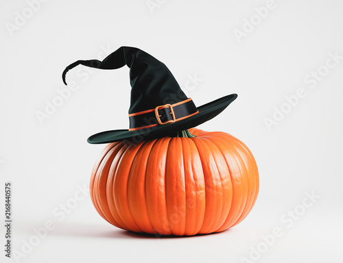 Plakat Pumpkin Wearing a Tiny Witch Hat