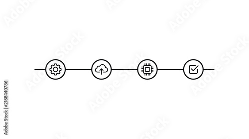 Automation Milestone Timeline Icon Vector Illustration