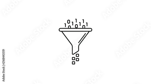 Data Filtering Funnel Icon Vector Illustration