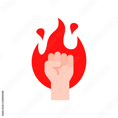 Fotografía Aggressor Icon Flat Color Style