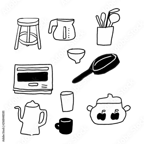 Kitchen, Kitchen Accessories, Line Art
