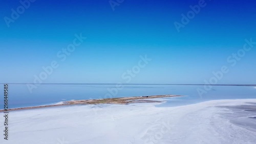 Aerial View of Elton Lake Salt Flats, Volgograd Region, Russia