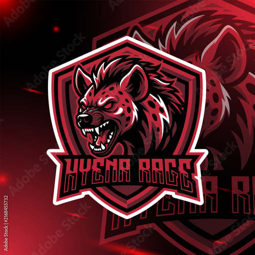 Modern esports logo featuring a powerful hyena rage head