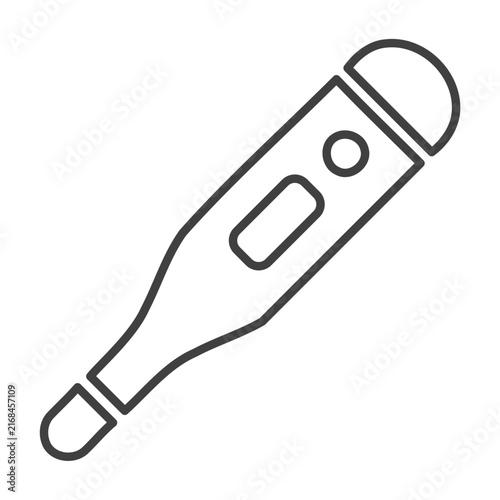 Digital Medical Thermometer Outline Icon Vector Illustration