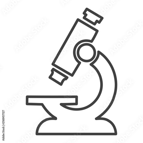 Medical Laboratory Microscope Equipment Outline Icon Vector Illustration
