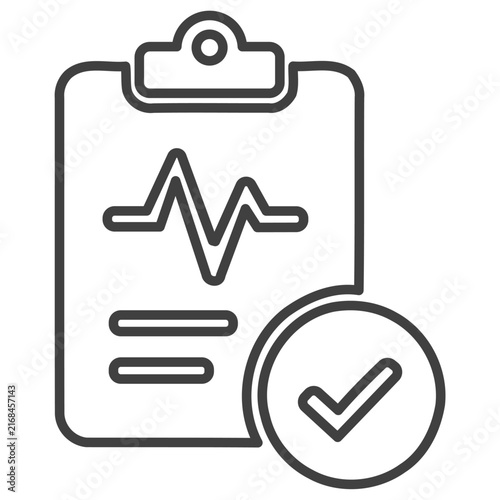 Medical Patient Clinical Record Clipboard Outline Icon Vector Illustration