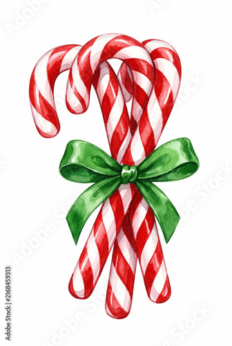 Bild auf Leinwand Trio of Crossed Peppermint Candy Canes.svg
