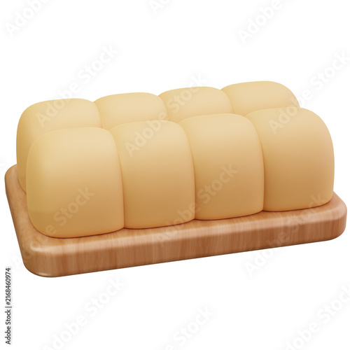 Milk Bread Loaf 3D Illustrations