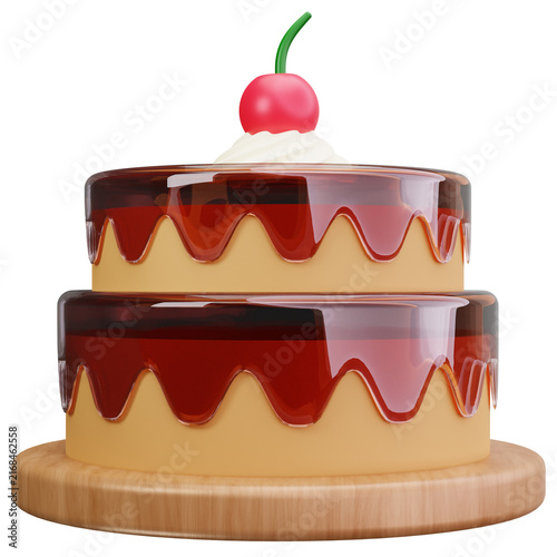 Chocolate Drip Cake 3D Illustrations