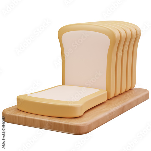 Sliced Bread Loaf 3D Illustrations