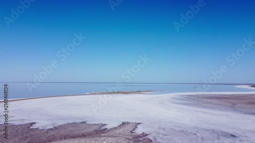 Aerial View of Elton Lake Salt Flats, Volgograd Region, Russia