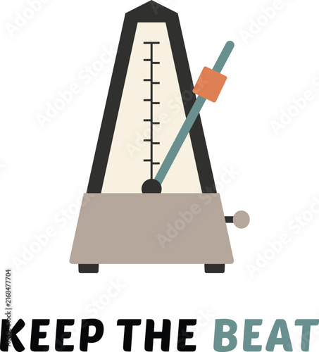 Classic Metronome Illustration With English Text Keep The Beat