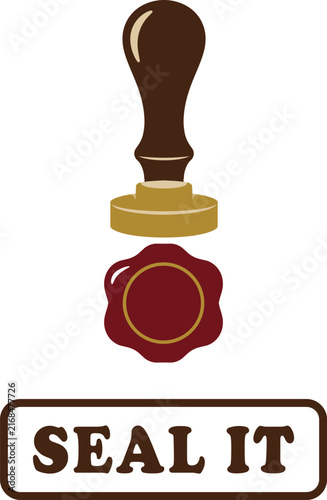 Stamp And Wax Seal Illustration With English Text Seal It