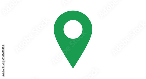 Green location pin marker icon a flat vector silhouette