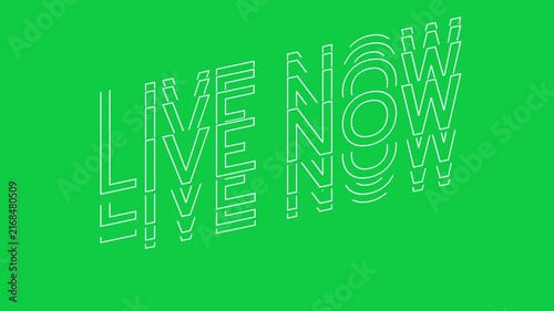 LIVE NOW Text Animation, Kinetic Typography Reveal, Green Screen, 4K